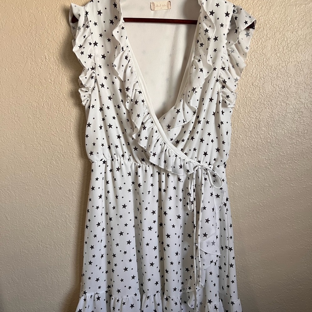 Altar'd State White Dress with Star Pattern